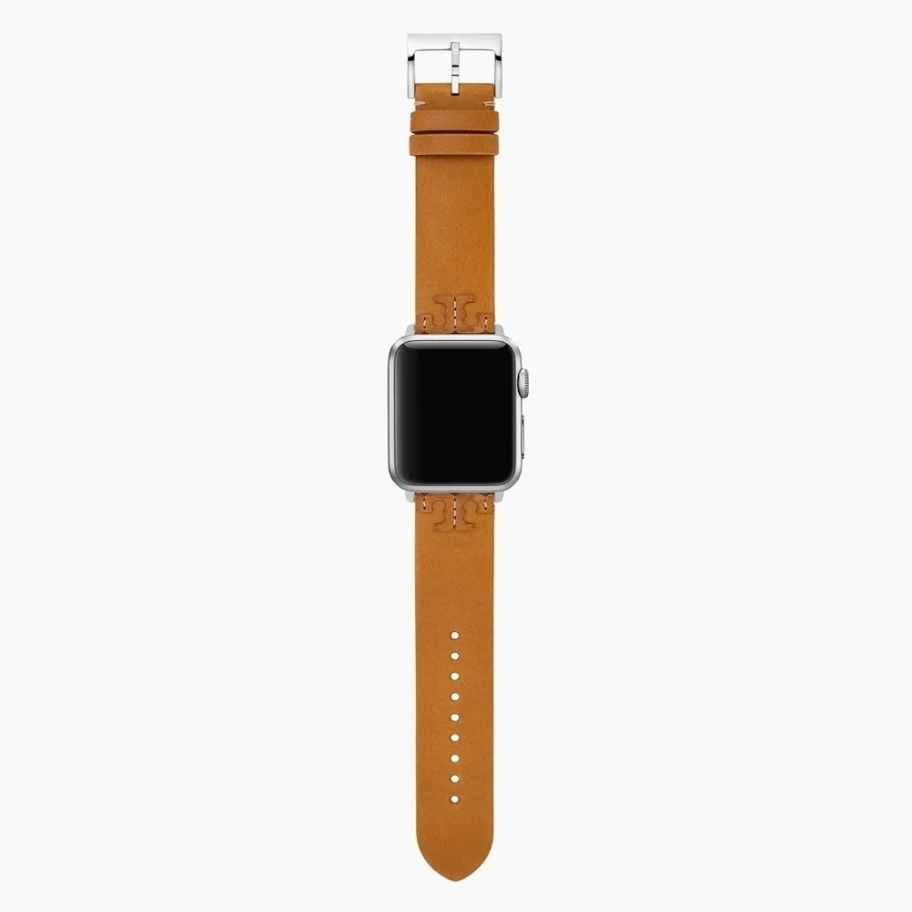 NWT! New! Tory Burch Apple Watch Band 38-45mm -Mcgraw Leather -Tan